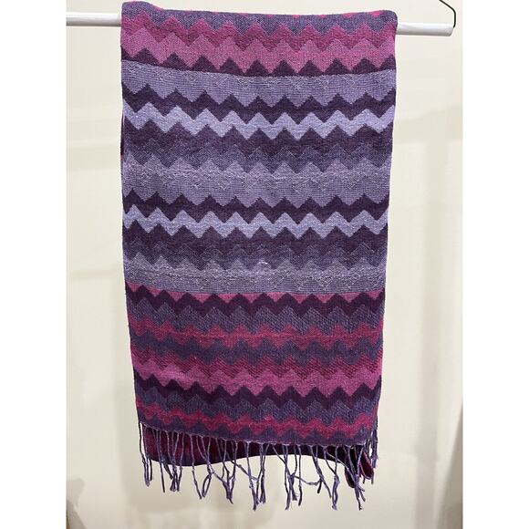 Women’s Purple/Pink Chevron Scarf And Wrap, Soft Accessory Shawl Wrap Scarf - Picture 2 of 5